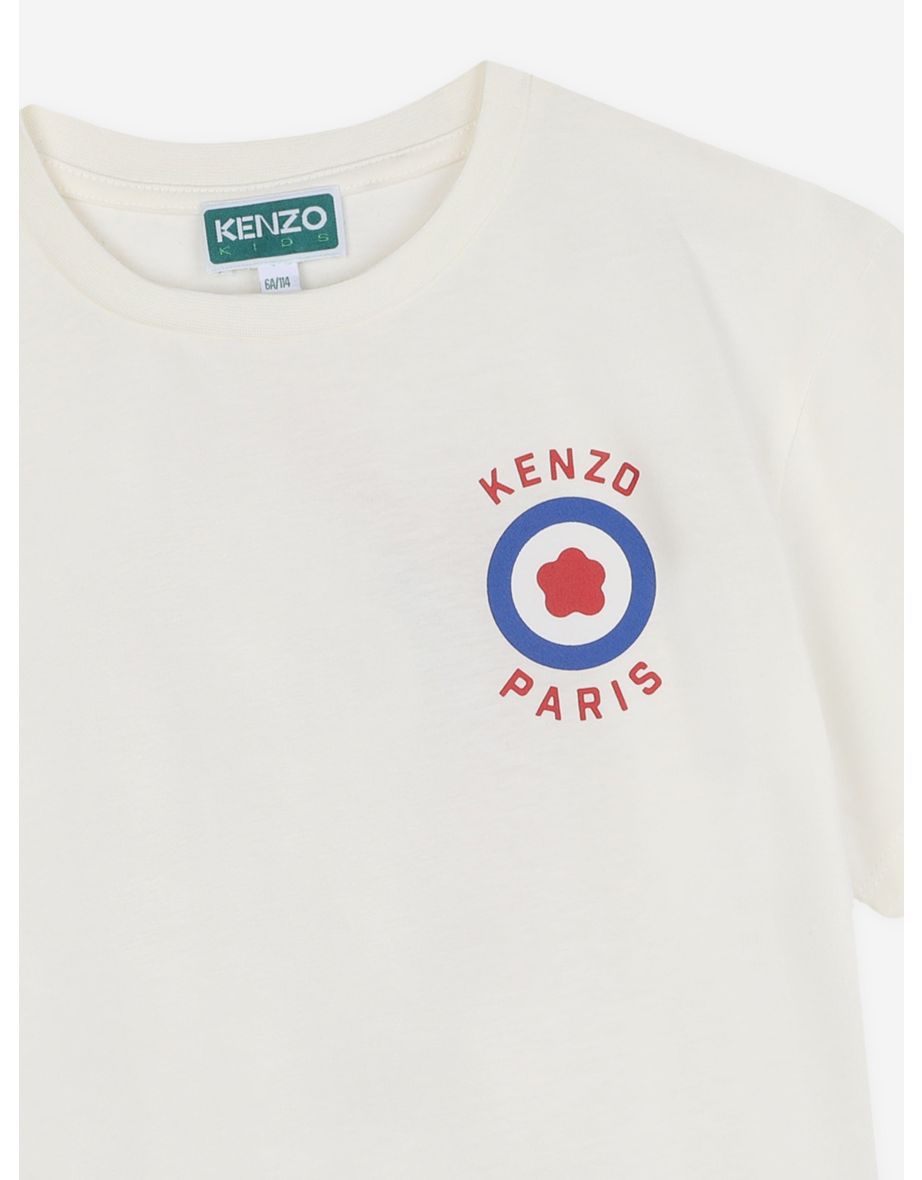 KENZO Girls Boke Flower T-Shirt in White - 3