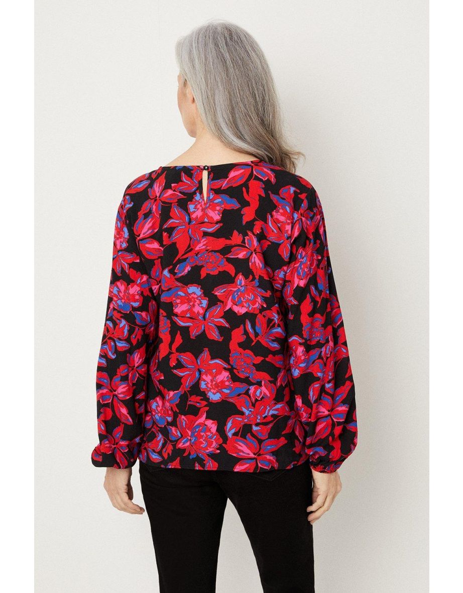 Pink Floral V Neck Shell Top - 2