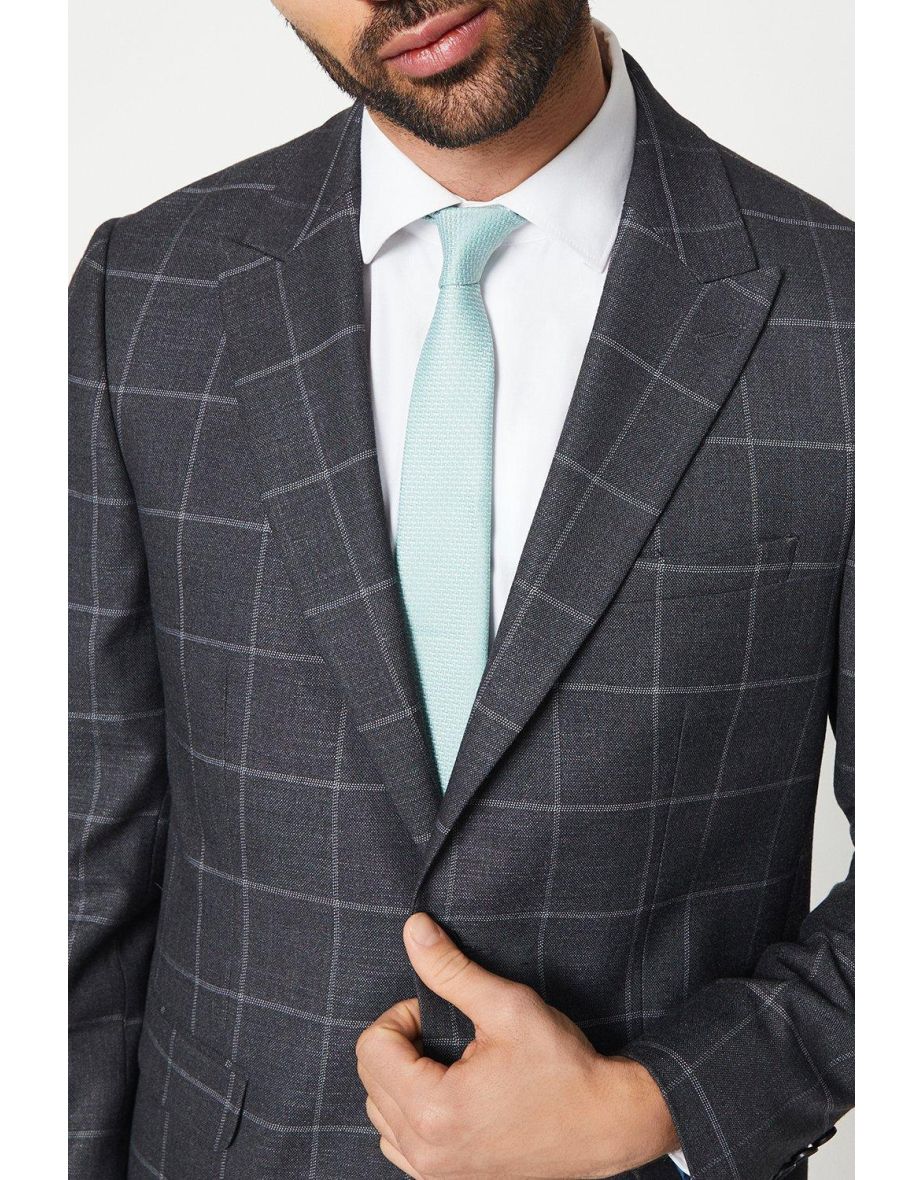 Slim Brick Jacquard Tie & Bar Set