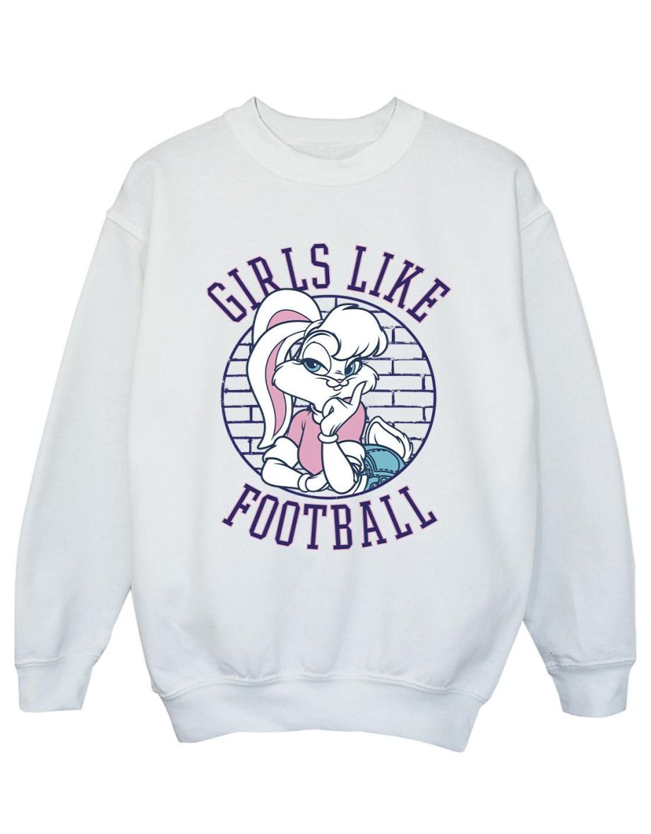 Looney Tunes Girls Lola Bunny Girls Like Football Sweatshirt - White