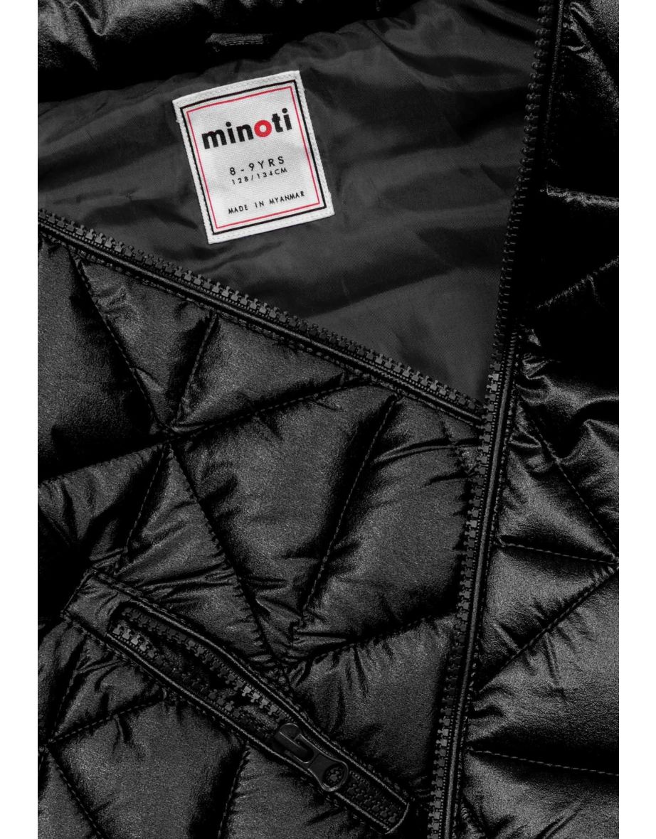Girls Quilted Funnel Neck Puffer Coat - 2