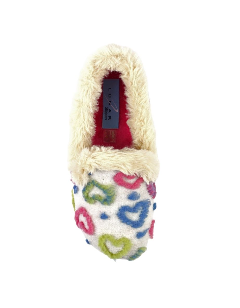 Lunar Womens/Ladies Truffle Slippers - White - 3