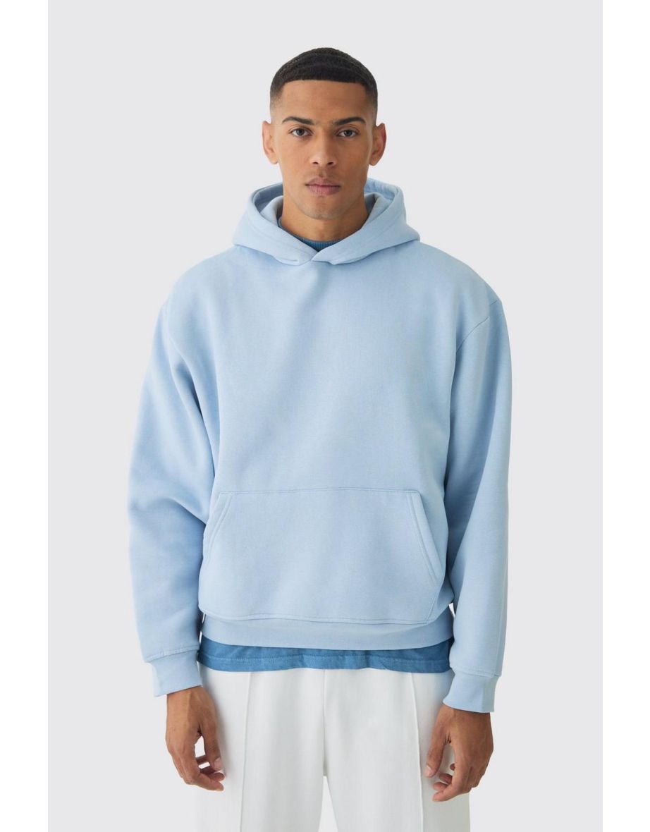 Oversized Boxy Basic Hoodie - light blue