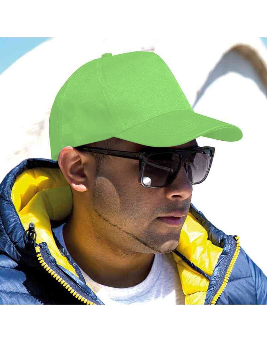 Result Unisex Core Boston 5 Panel Printers Baseball Cap - Lime - 1