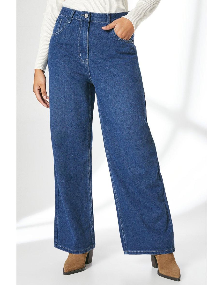 Principles by Debenhams Petite Blue Wide Leg Jeans - 3