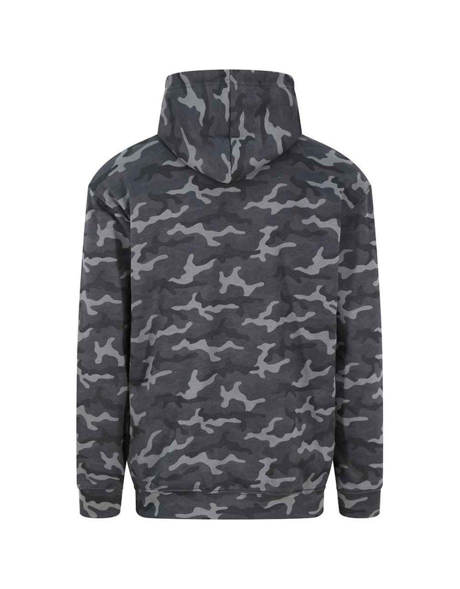 Awdis Mens Camouflage Hoodie - Black - 1