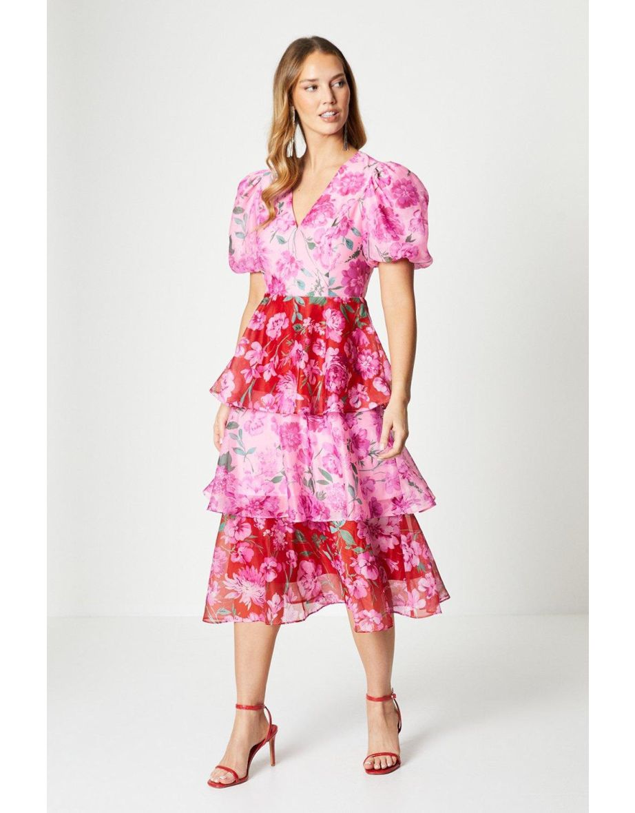 Print Layered Organza Dress