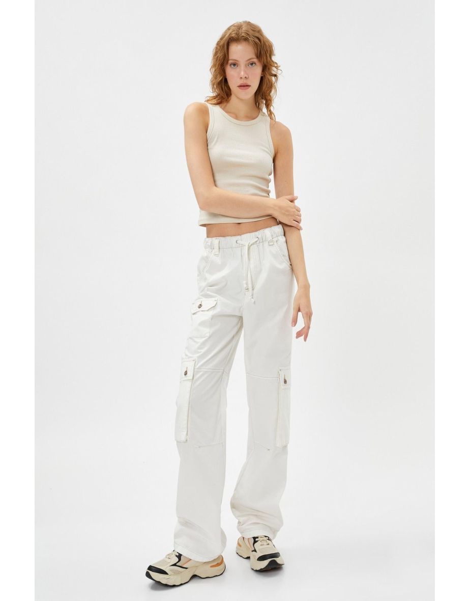 Koton White Straight-Cut Jeans