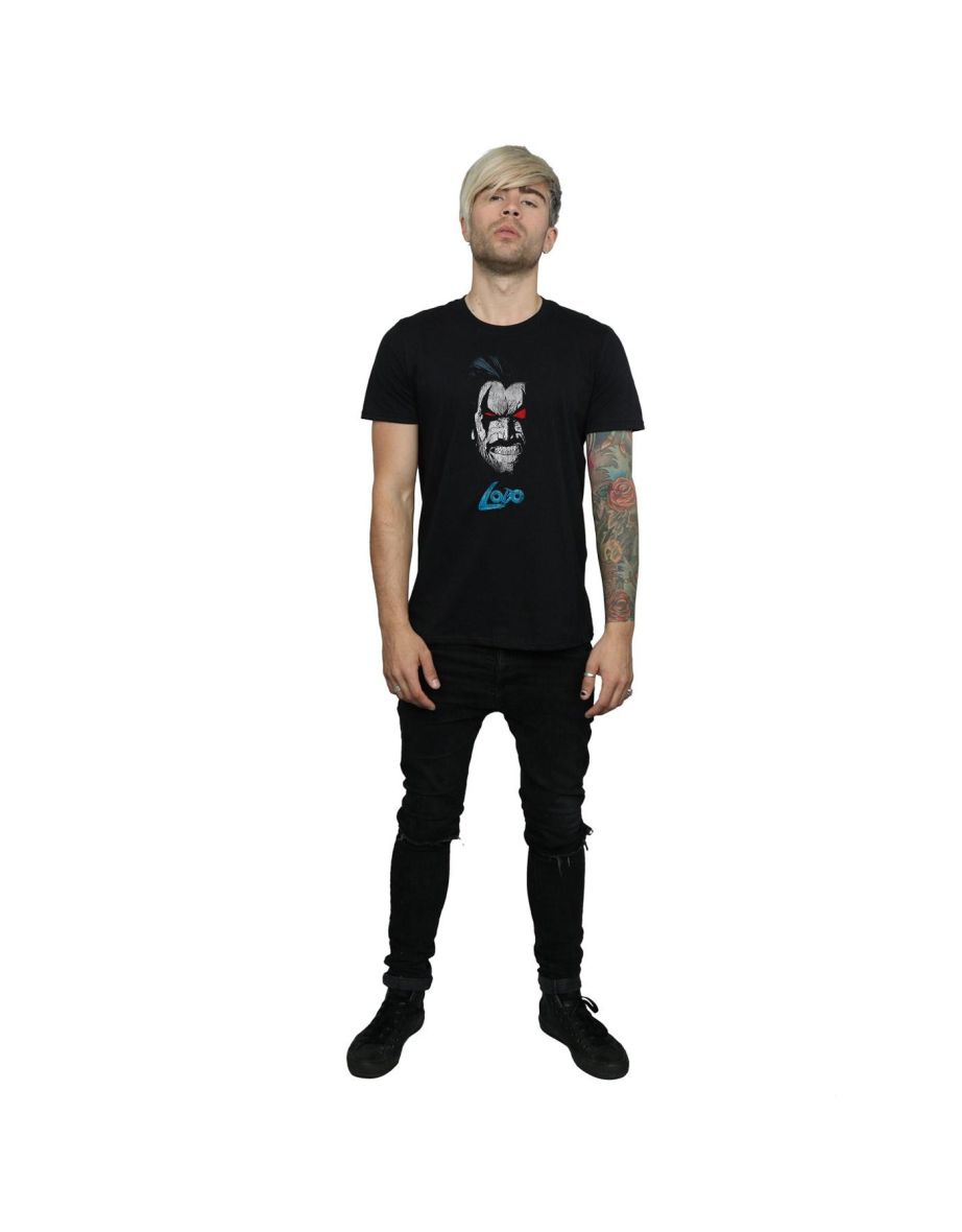 DC Comics Mens Lobo Face T-Shirt - Black - 3