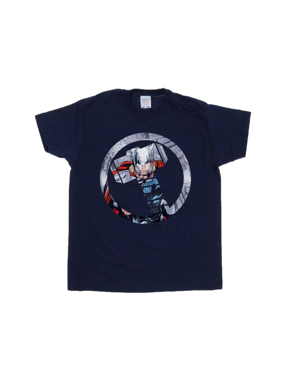 Marvel Boys Avengers Thor Montage Symbol T-Shirt - Deep Navy - 3