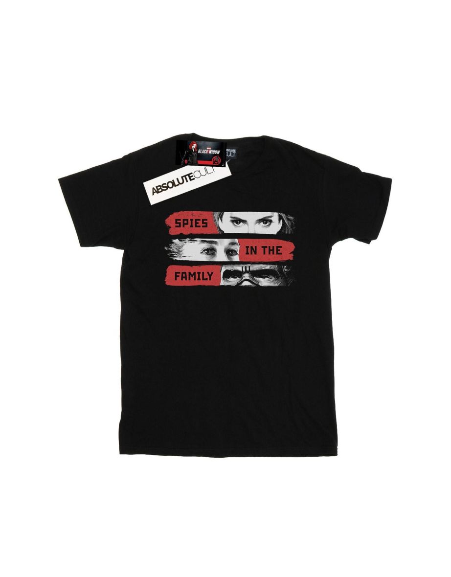 Marvel Girls Black Widow Movie Spies In The Family Cotton T-Shirt - Black