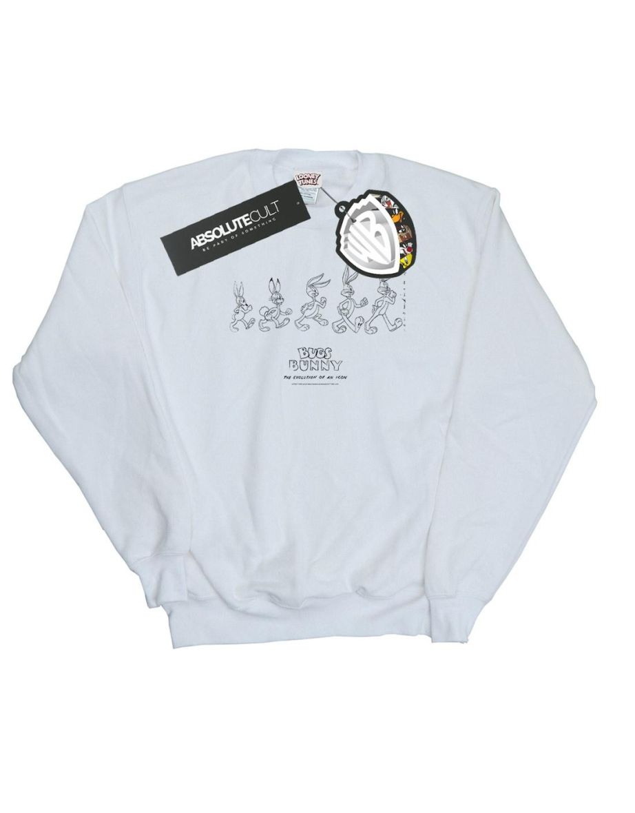 Looney Tunes Girls Bugs Bunny Evolution Sweatshirt - White
