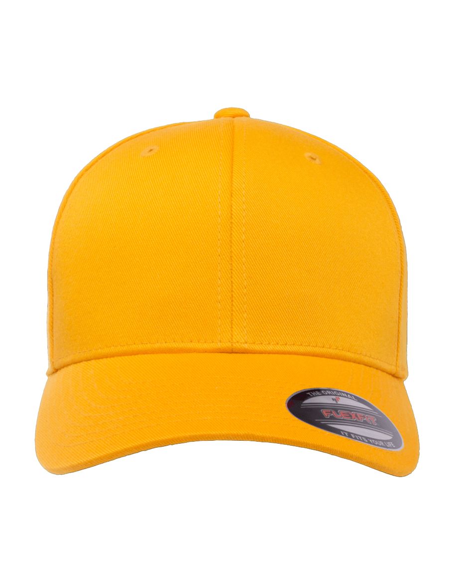 Yupoong Mens Flexfit Fitted Baseball Cap - Gold - 2
