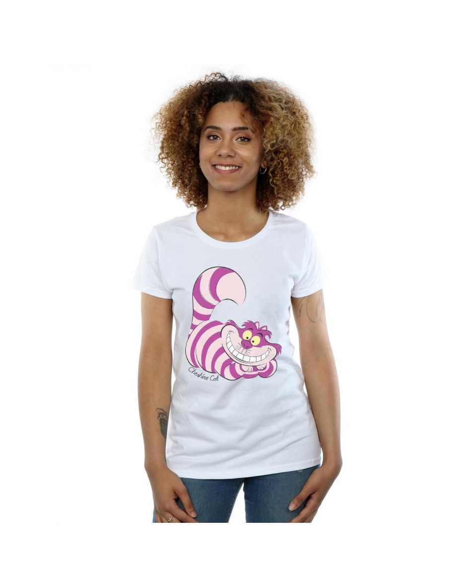 Alice In Wonderland Womens/Ladies Cheshire Cat Fitted T-Shirt - White