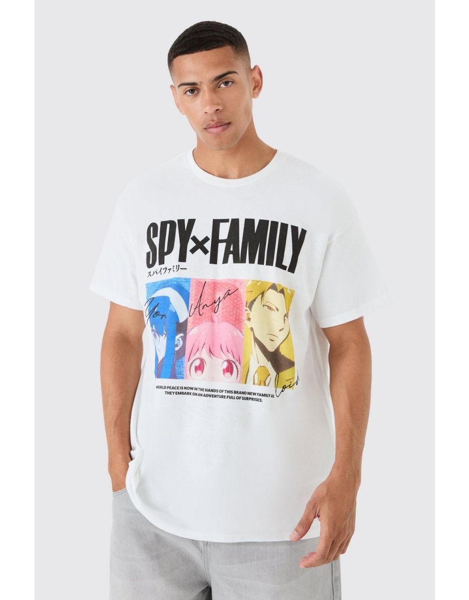 Oversized Spy Family Anime License T-shirt - white