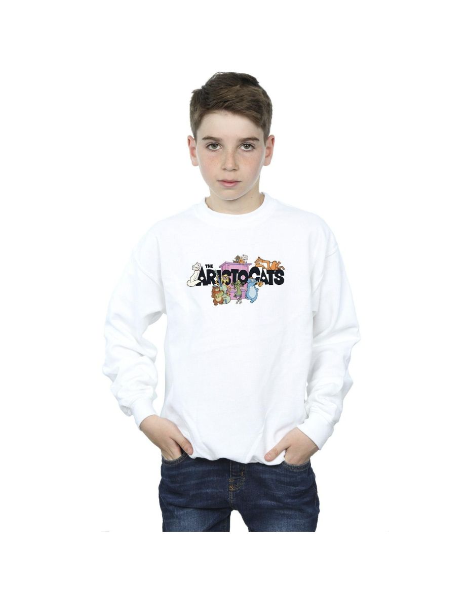 Disney Boys The Aristocats Music Logo Sweatshirt - White
