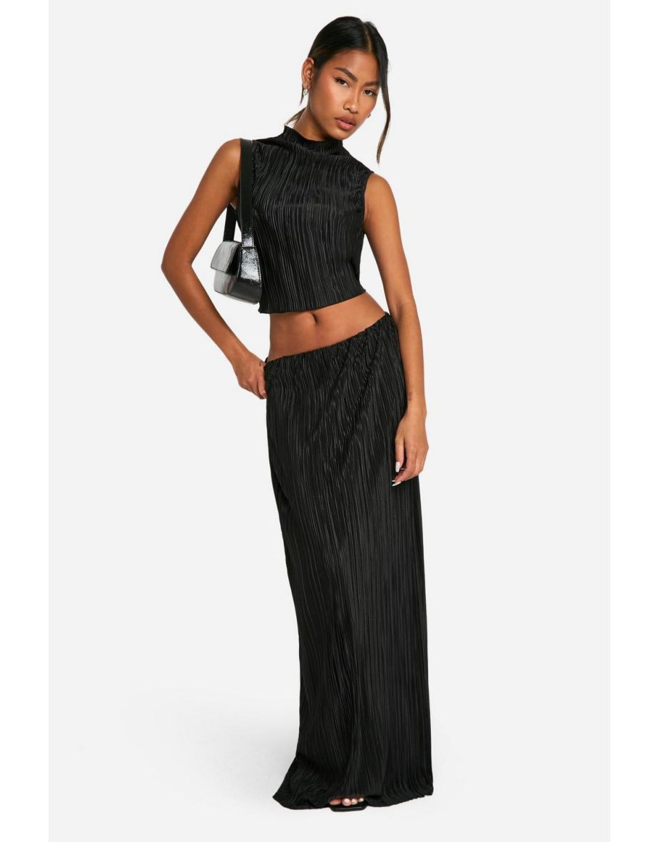 Plisse Maxi Skirt - black