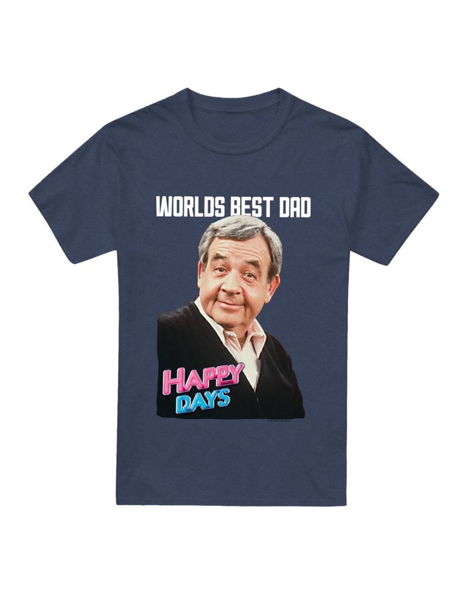Happy Days Unisex Adult Best Dad T-Shirt - Navy