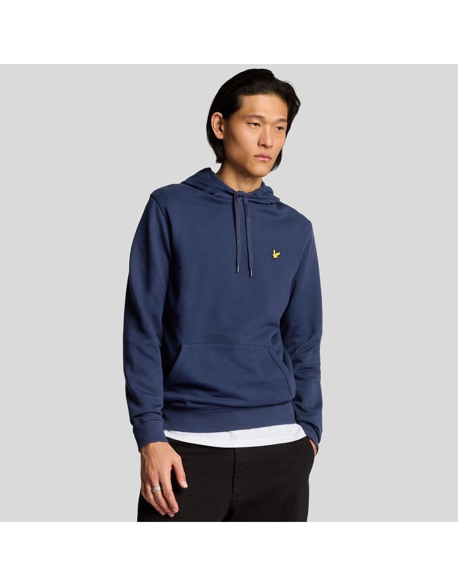 Men's Lyle And Scott Eagle Head Pullover Hoodie in Blue