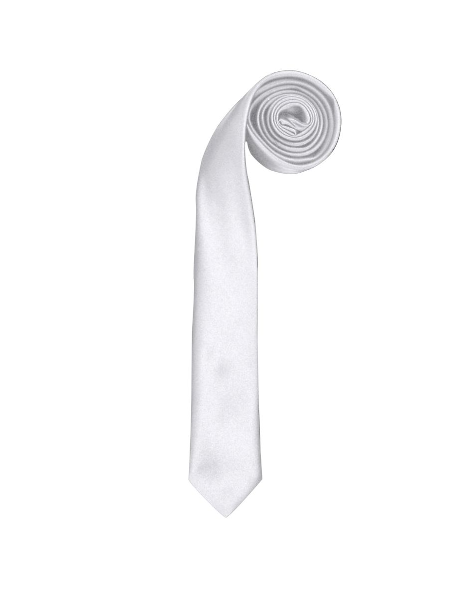 Premier Tie - Mens Slim Retro Work Tie (Pack of 2) - White