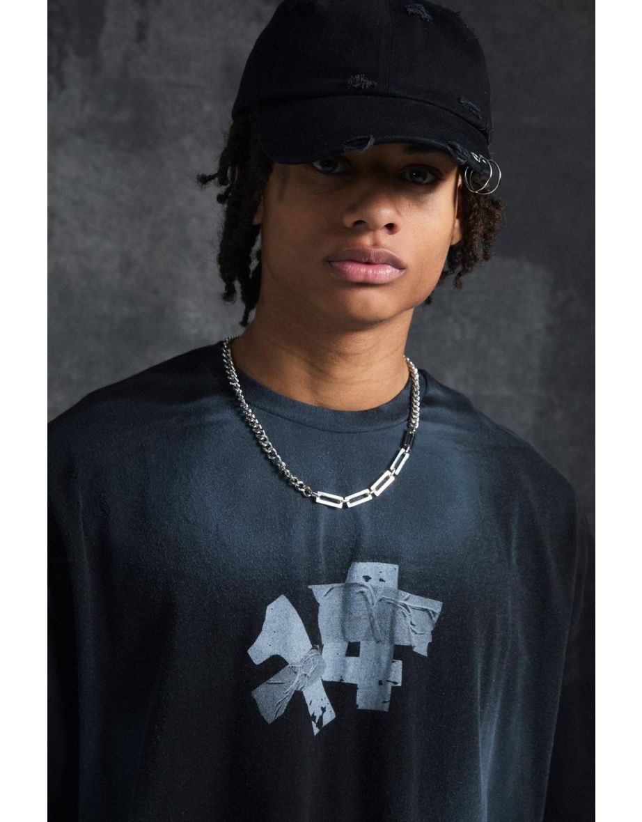 Trippie Redd Oversized Boxy Heavy Washed 14 T-shirt - black - 2