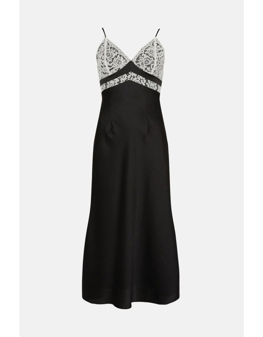 Rachel Stevens Lace Detail Satin Slip Dress - 3