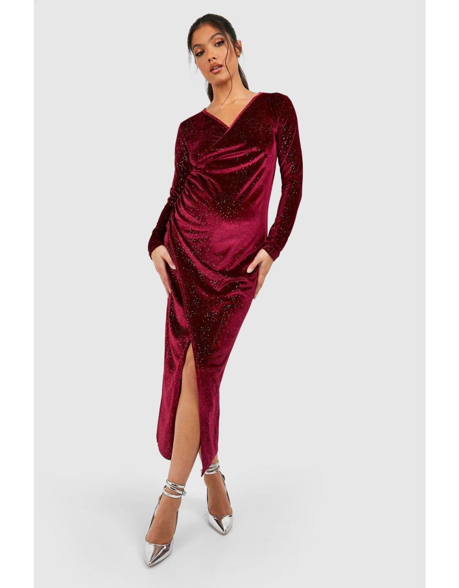 Boohoo red best sale maternity dress