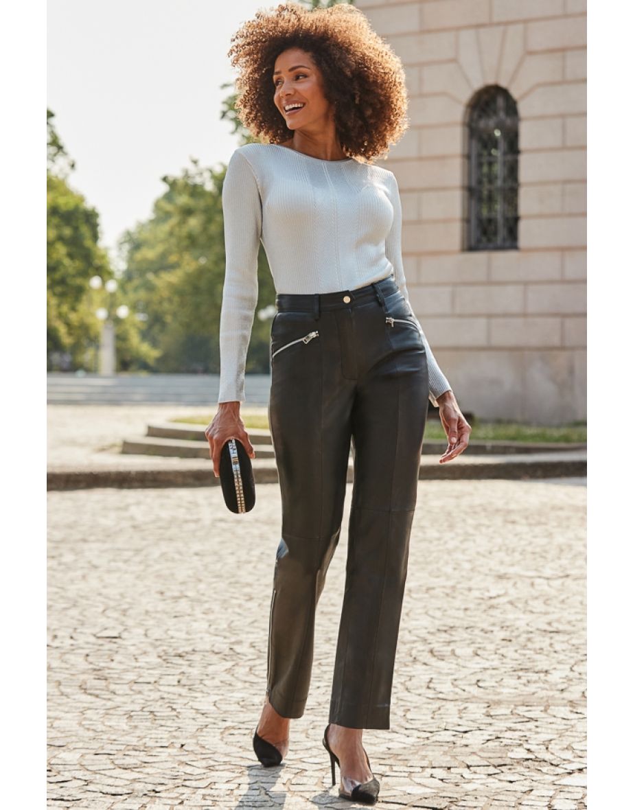 Silver Metallic Fine Rib Knit Jumper