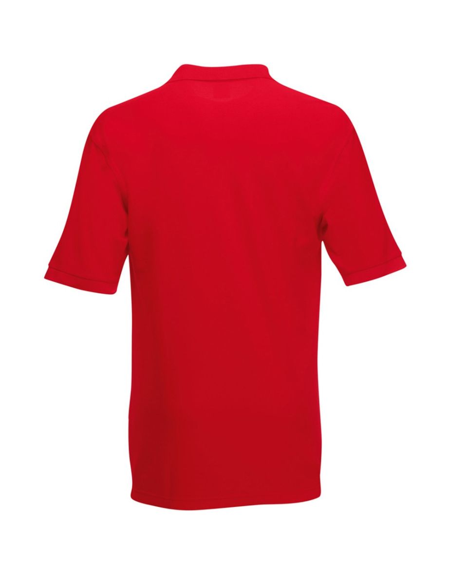 Fruit Of The Loom Mens 65/35 Pique Short Sleeve Polo Shirt - Red - 1