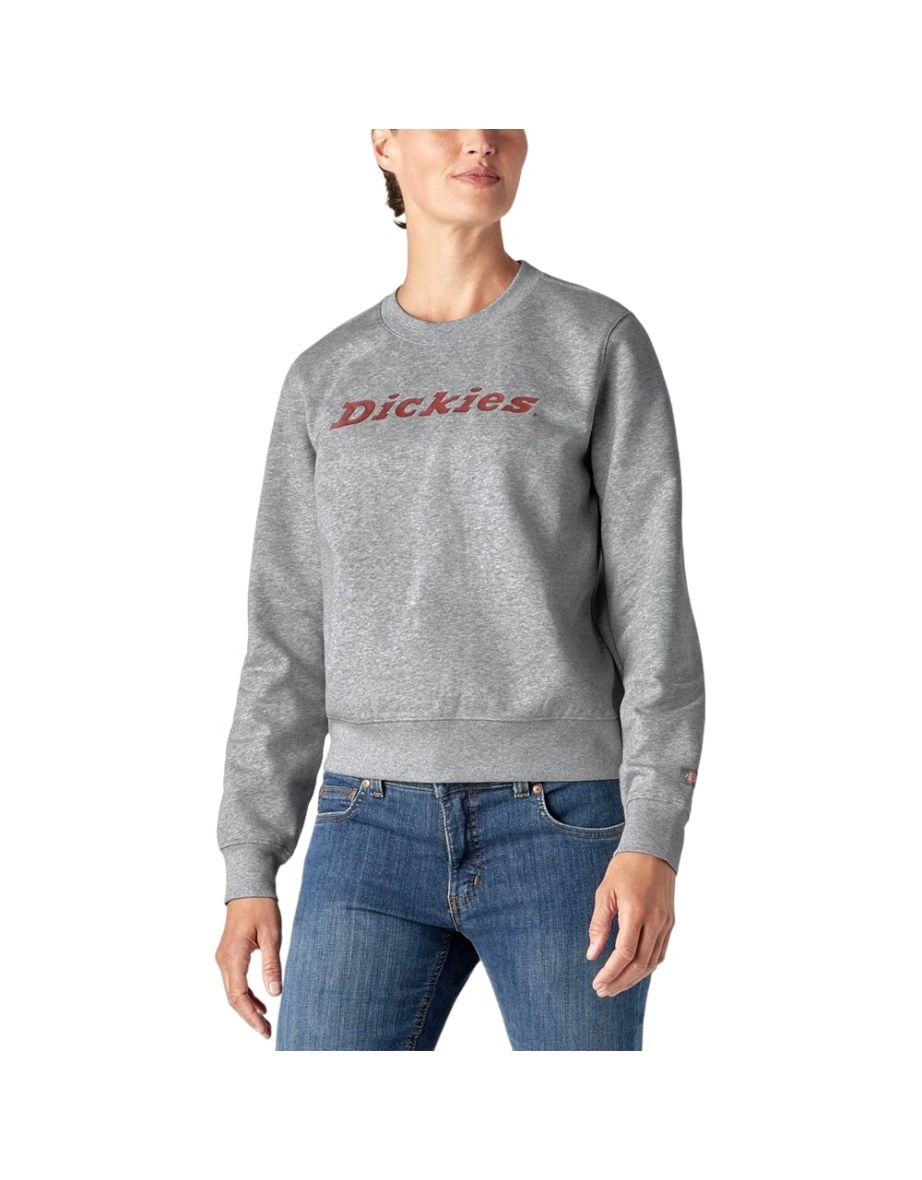 Dickies Womens/Ladies Wordmark Heavyweight Crew Neck Sweatshirt - Heather Grey - 3