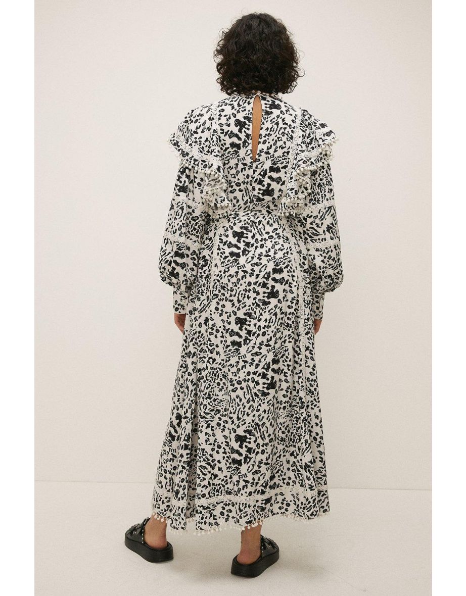 The Wild Kind Mono Leopard Plunge Midi Dress - 2