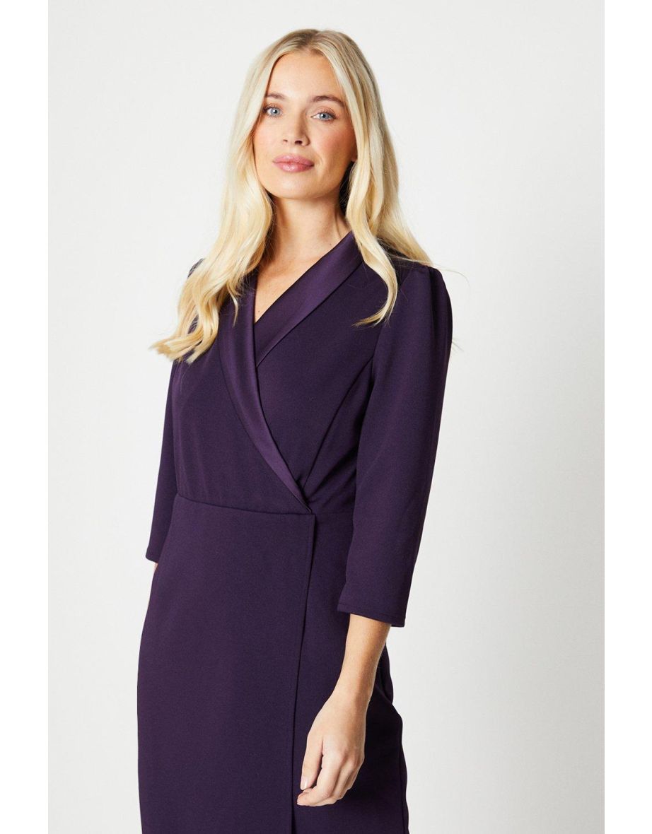 Wallis Petite Column Midi Wrap Dress - 3