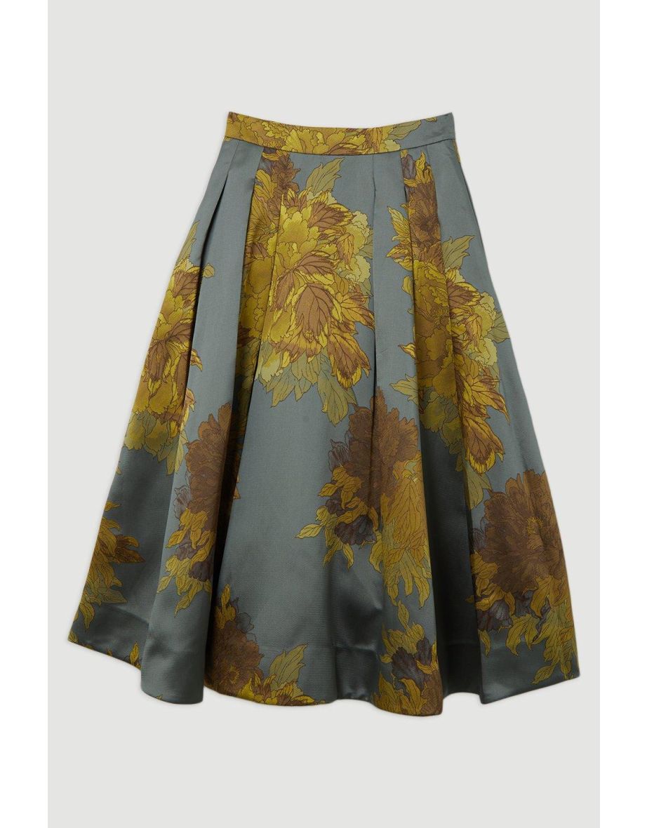 Lydia Millen Petite Floral Jacquard Woven Midaxi Prom Skirt - 3