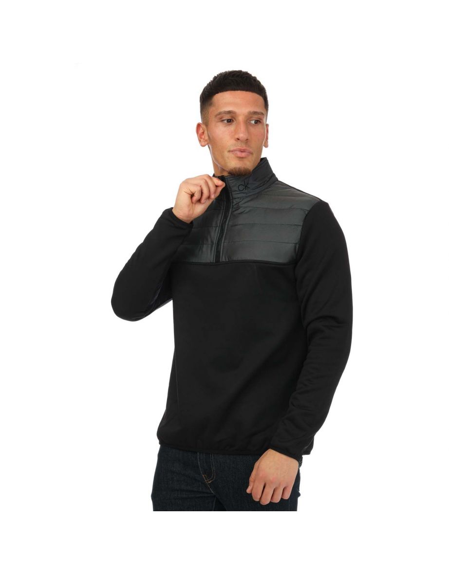 Men's Calvin Klein Quilted Thermal 1/4 Zip Top in Grey