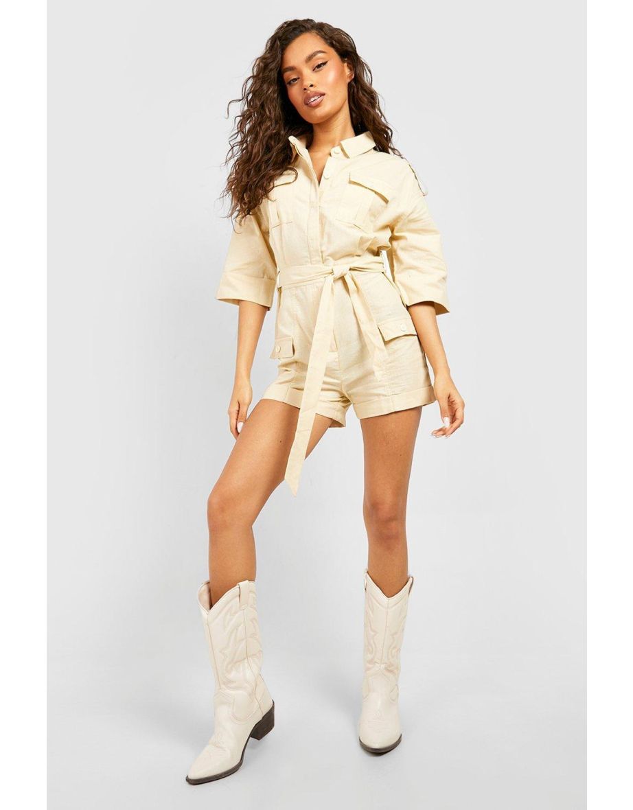 Cream utility playsuit on sale