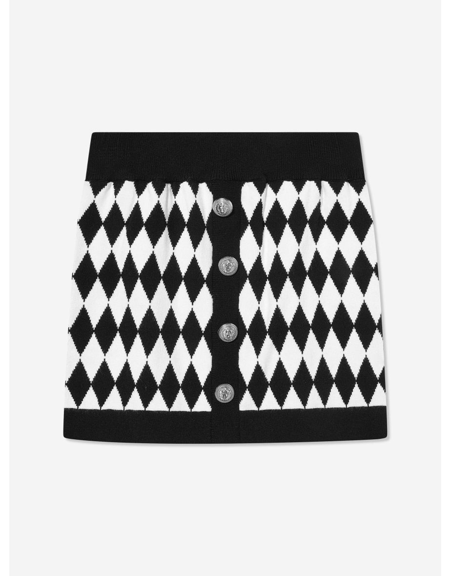 Balmain Girls Knitted Skirt in Black