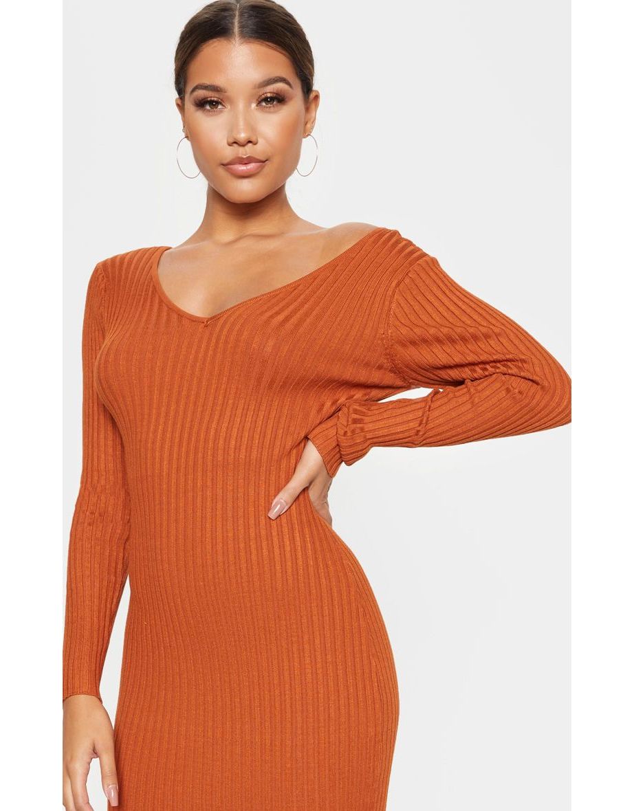 rib knit midaxi dress