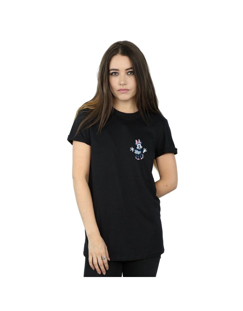 Disney Womens/Ladies Minnie Mouse Dancing Chest Cotton Boyfriend T-Shirt