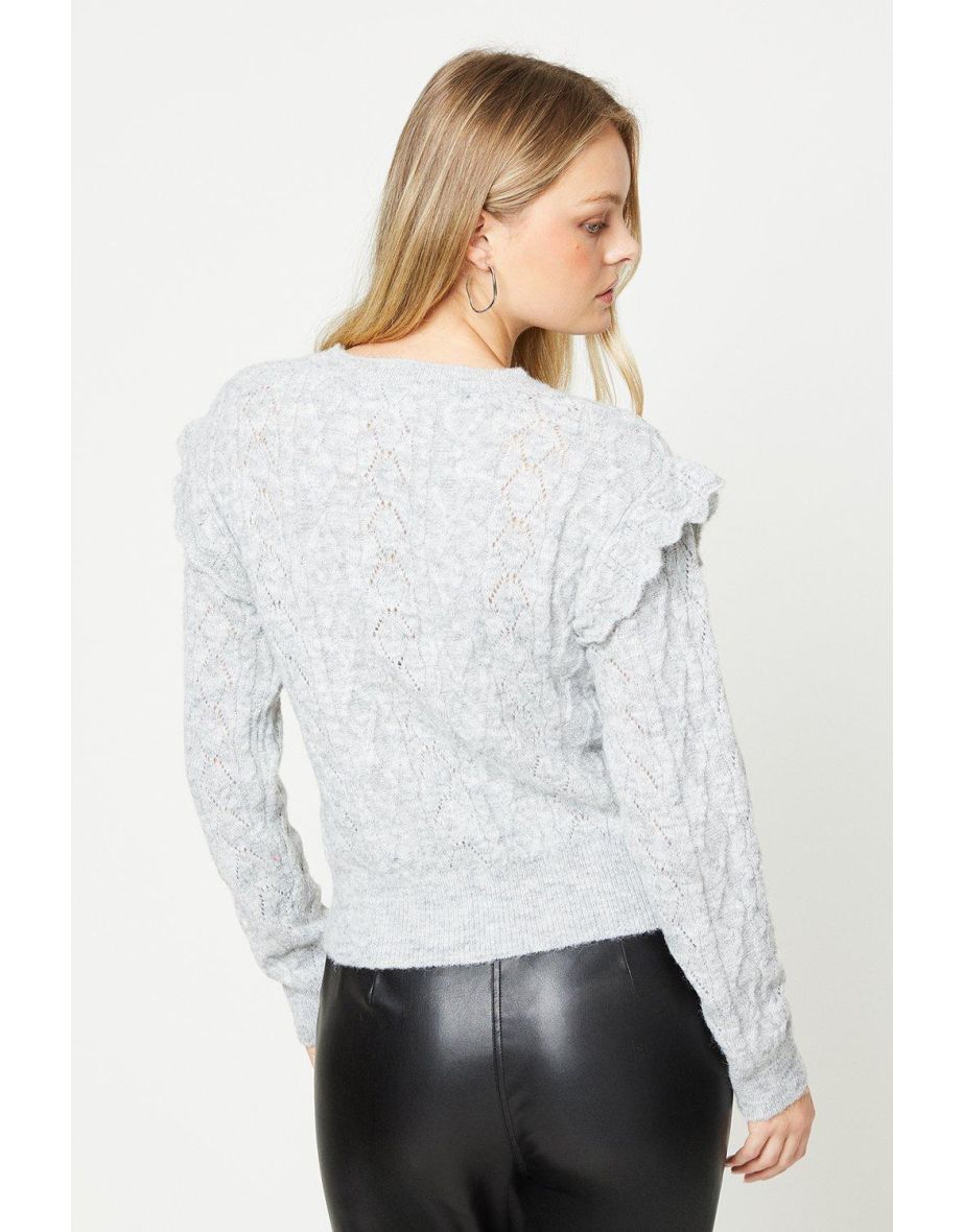 Cable And Lace Detail Jumper - 2