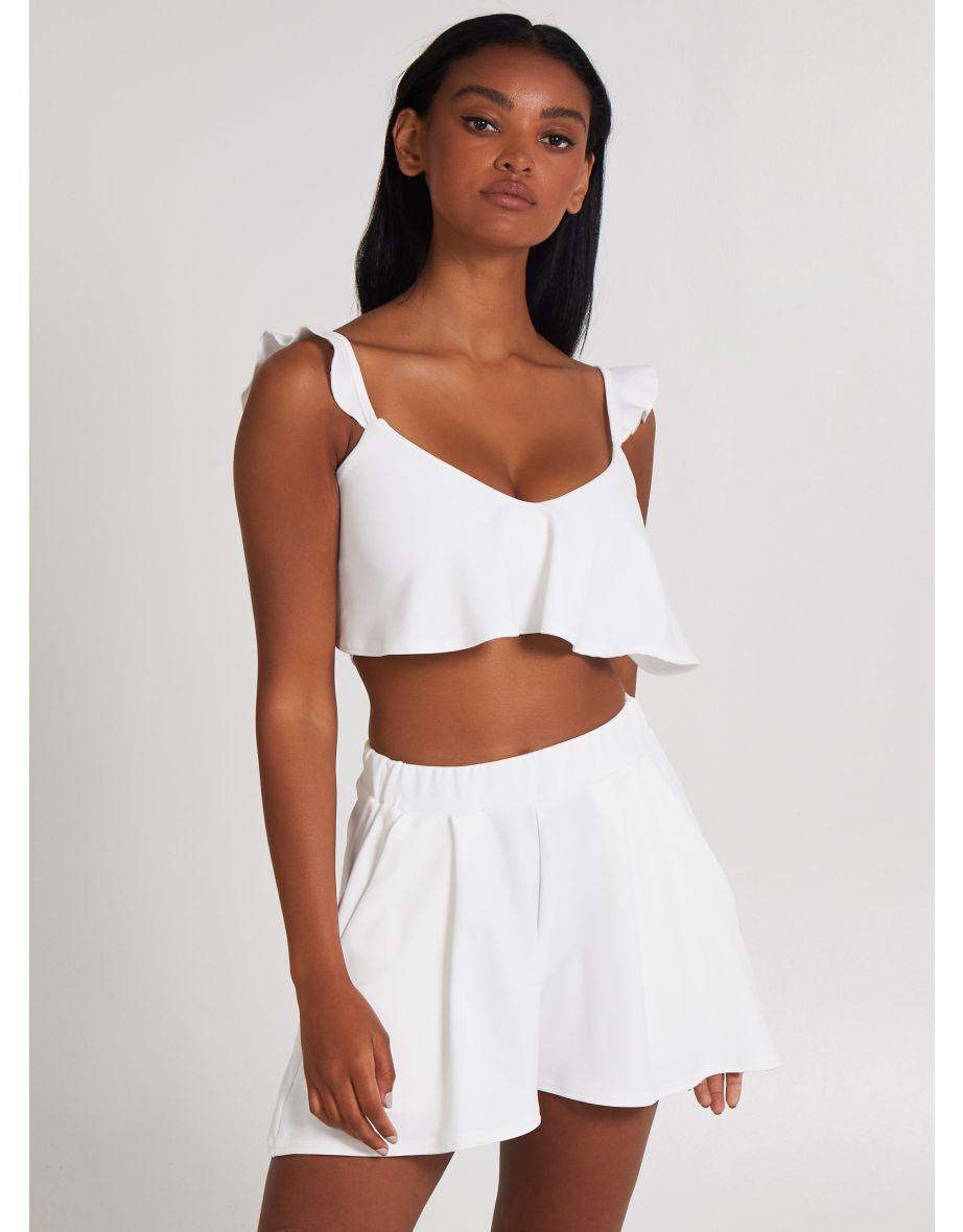 Frill Strap Detail Crop Top
