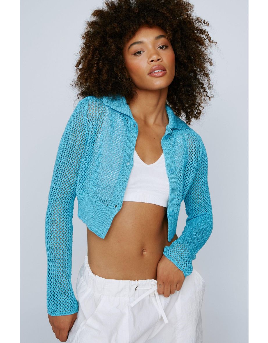 Cropped crew 2024 neck cardigan