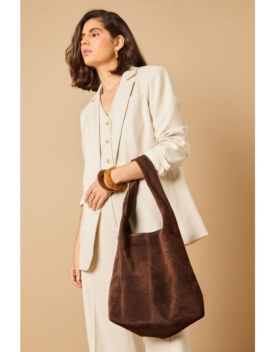 Mirabeth Suede Slouch Bag