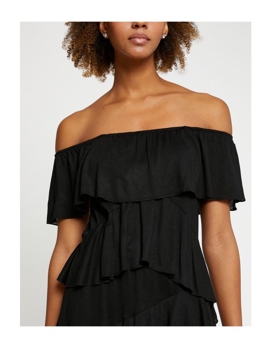 Mini Jumpsuit Off Shoulder Ruffle Detailed - 4