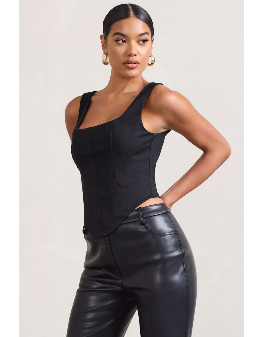 Yolanda | Black Strappy Corset Top - 5