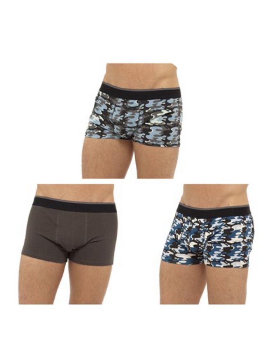 Tom Franks Mens Camo Boxer Shorts (Pack Of 3) - Grey Camo - 1