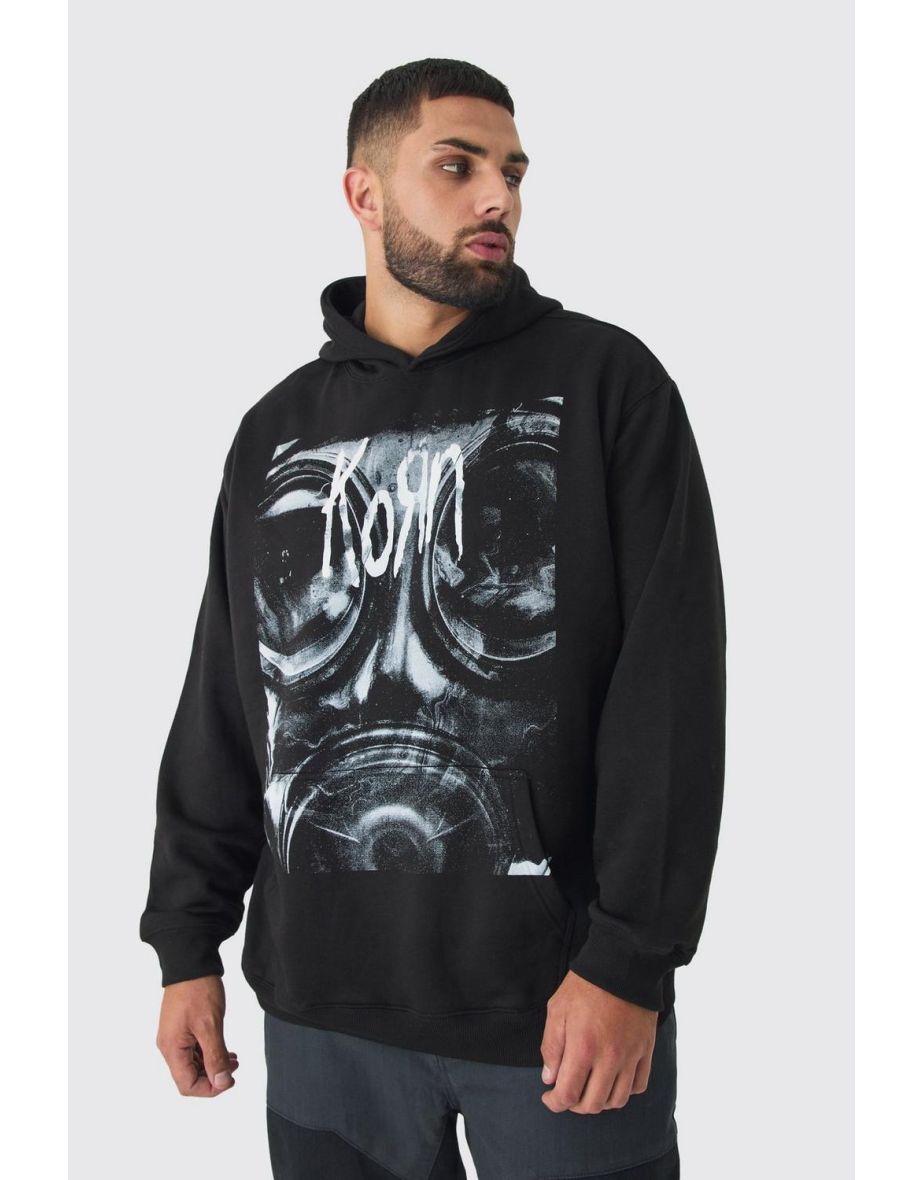 Shop Plus Oversized Korn License Hoodie black Online in Qatar VogaCloset