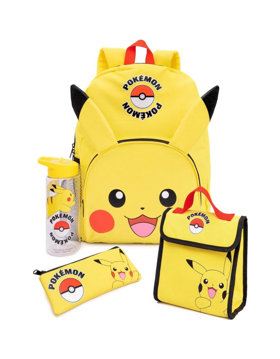 Pokemon Pikachu Lunch Bag And Backpack Set (Pack of 4) - Yellow