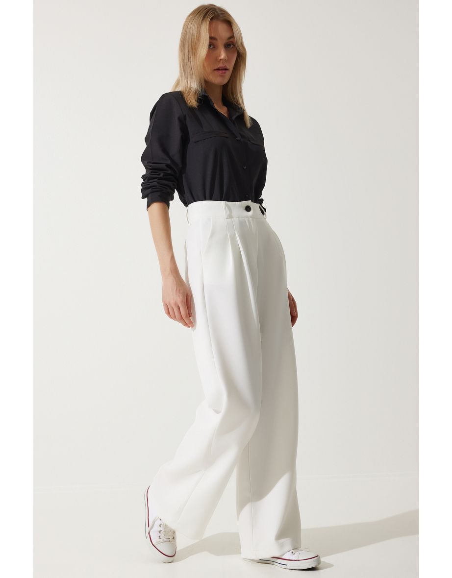 Pants - White - Straight - 8