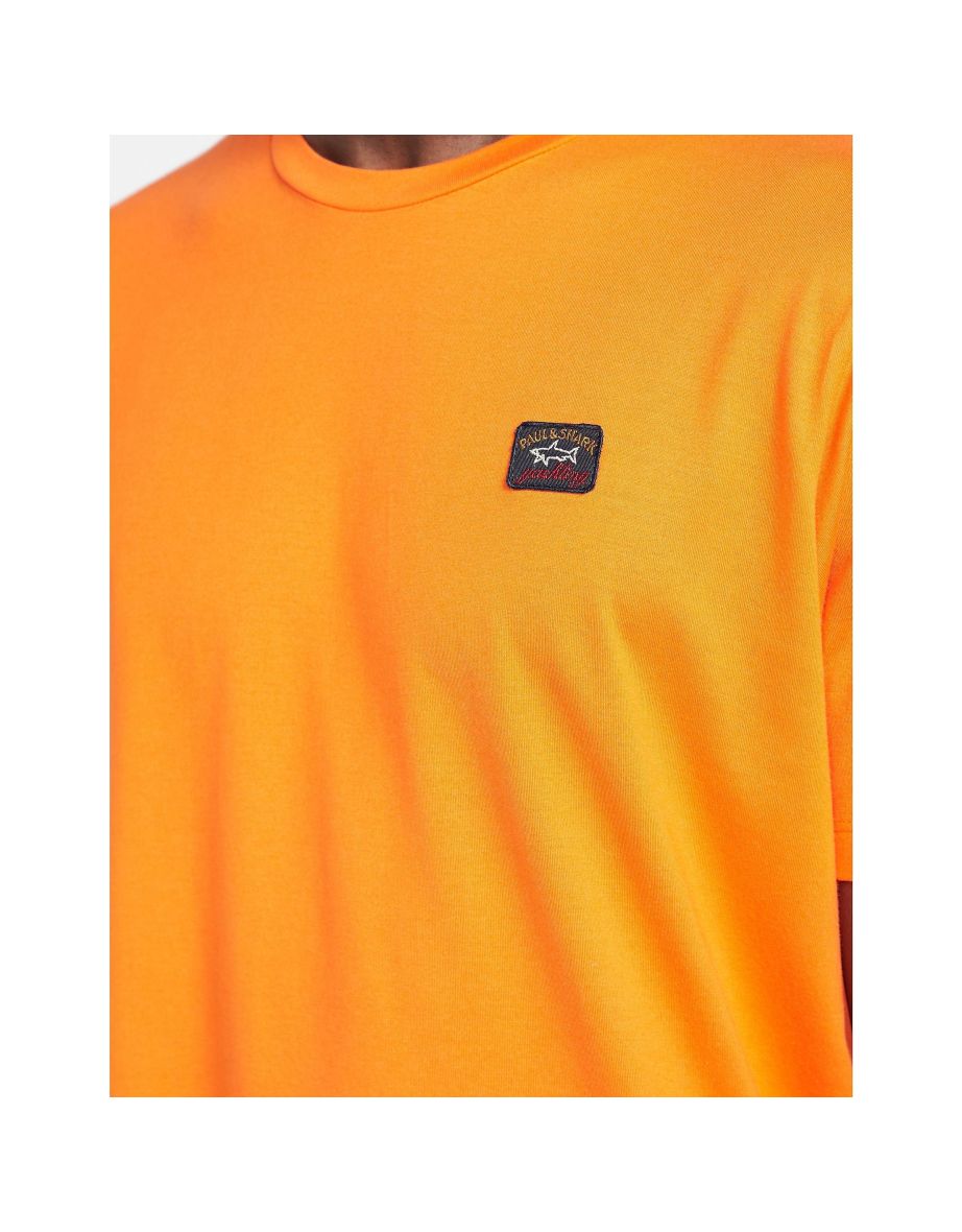 Men's Paul and Shark Organic Cotton T-Shirt in Orange - 4