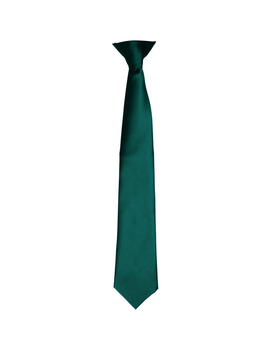 Premier Colours Mens Satin Clip Tie - Bottle